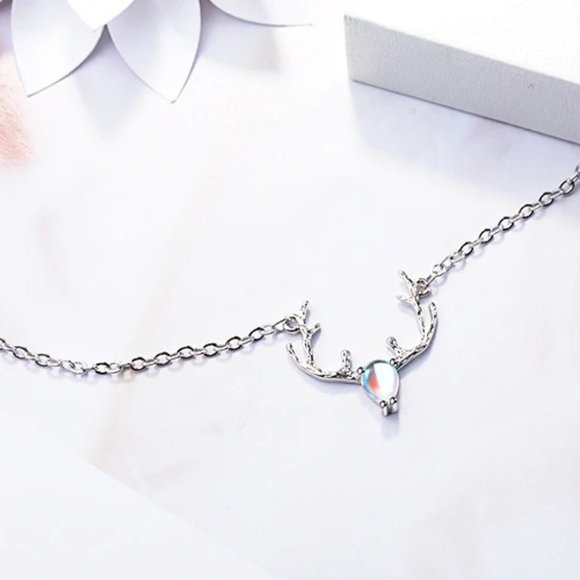 *NEW 925 Sterling Silver Moonstone Deer Bracelet - Picture 5 of 10